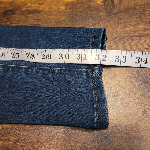 KFTK Jeans Size 8 Viv Toothpick Skinny Mid Rise Button Flap Dark Wash Stretch - Picture 10 of 12